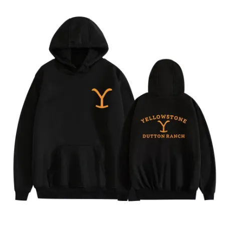 Picture of Huangshi YELL printed hooded long-sleeved men's and women's casual sweater jacket (black/3XL)